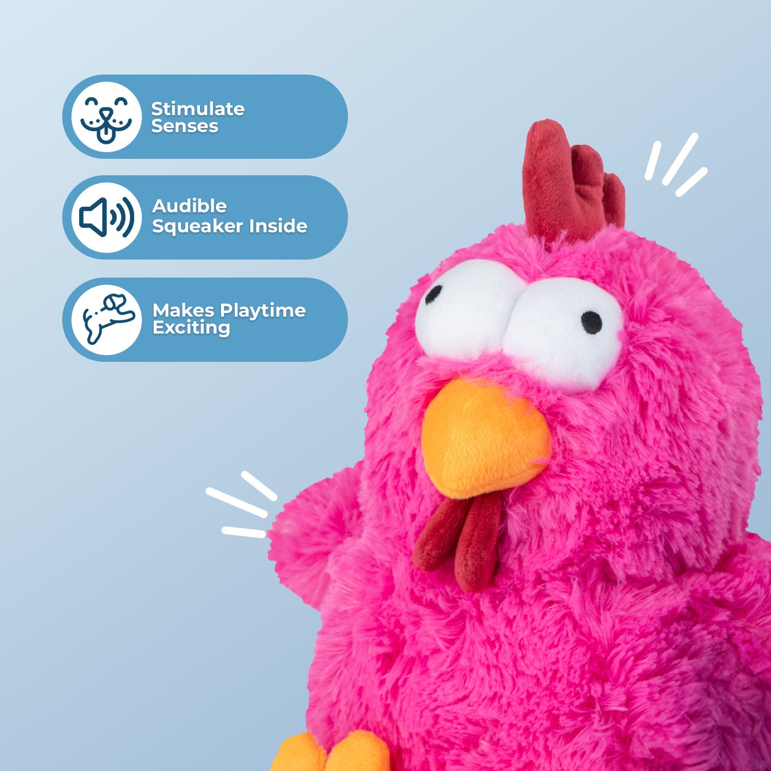 voyager-mrs-cluck-squeaky-plush-dog-toy-soft-chicken-plush-with-squeaker image 8