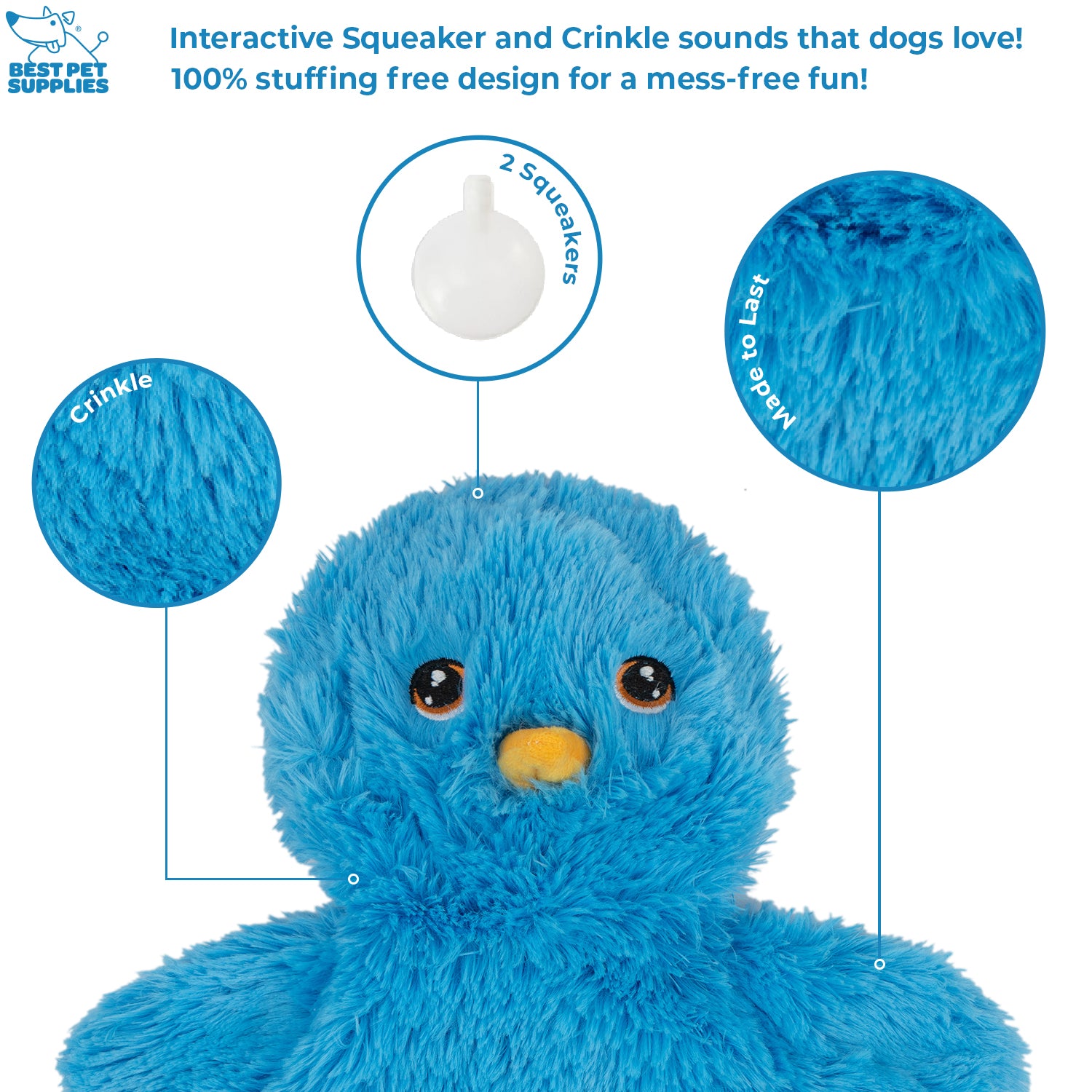 voyager-crinkle-baby-chicken-stuffless-dog-toy-set image 2