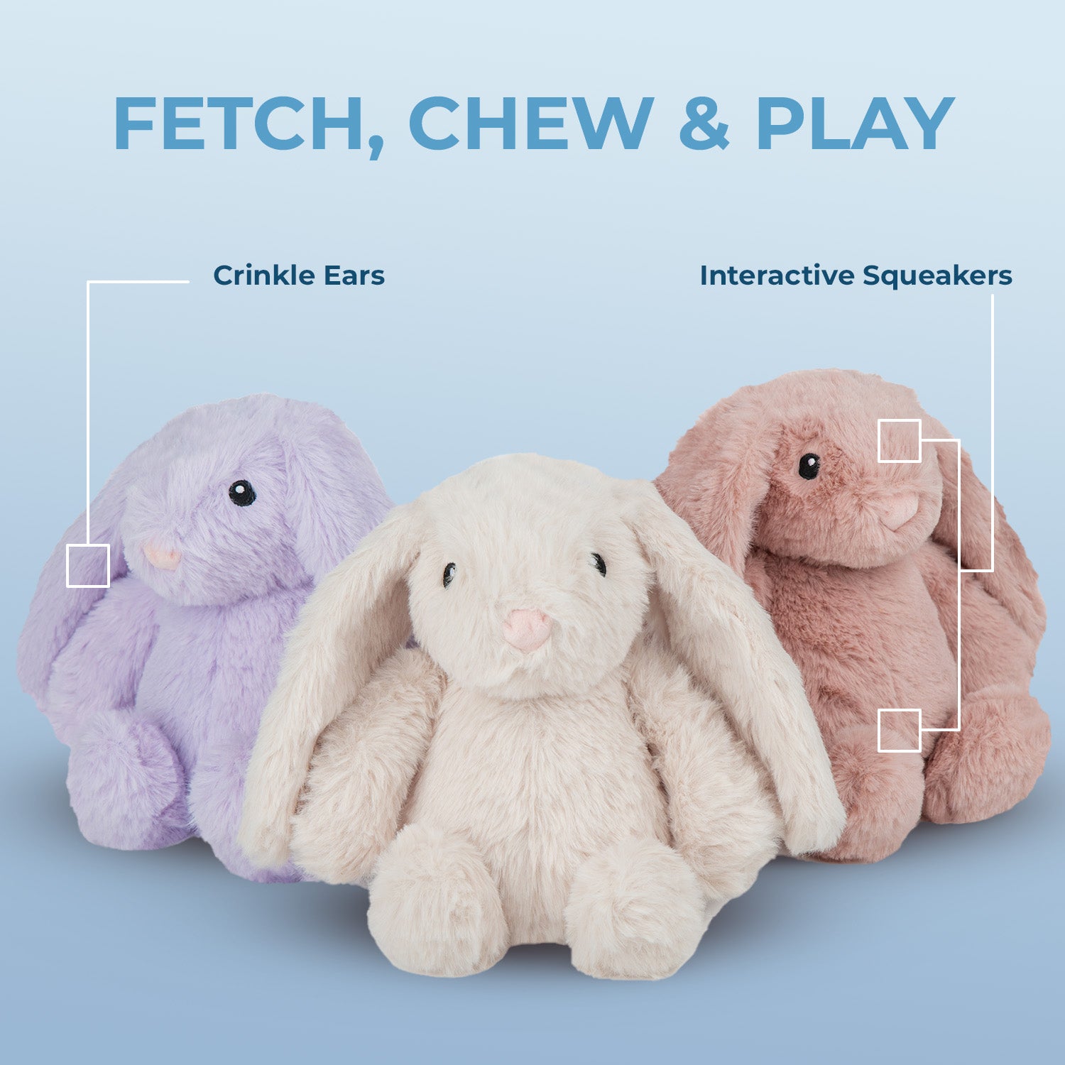 voyager-bunny-buddies-squeaky-and-crinkle-plush-dog-toys image 3