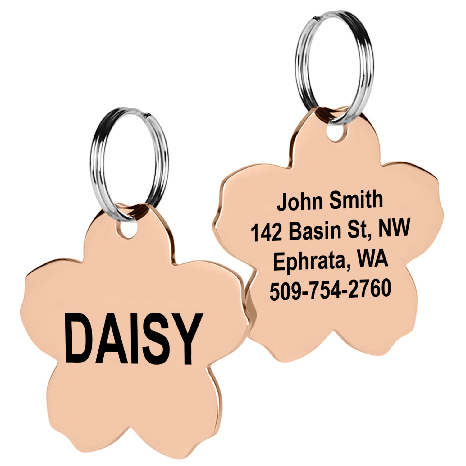 gotags-flower-pet-id-tag-in-stainless-steel-double-sided-engraving-8-lines image 7