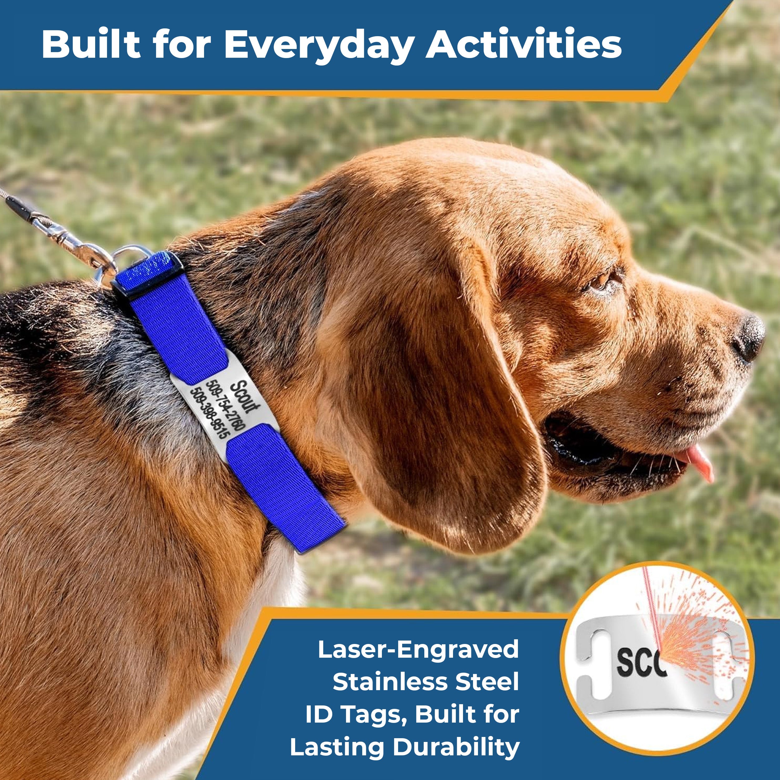 gotags-adjustable-dog-collar-with-personalized-slide-on-nameplate-in-stainless-s image 4