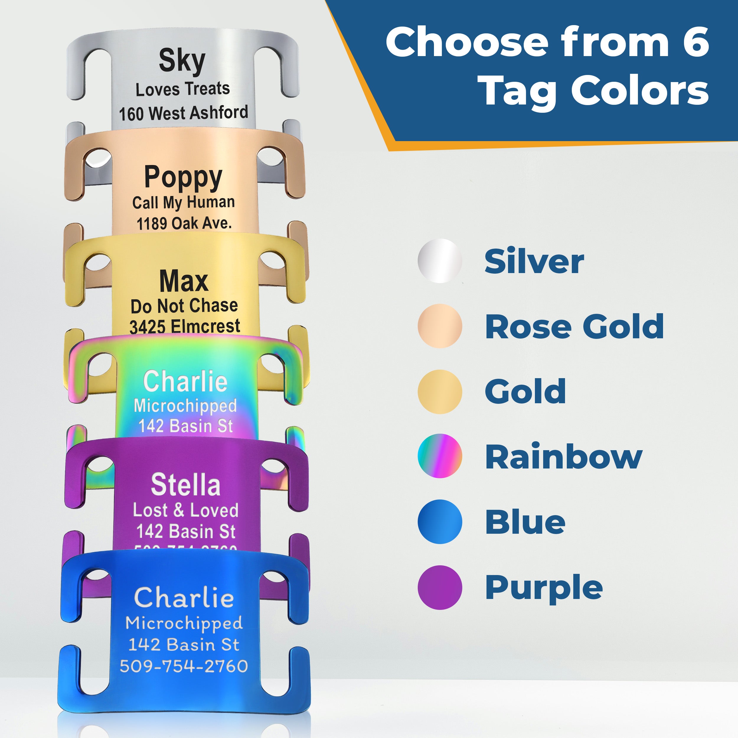 gotags-adjustable-dog-collar-with-personalized-slide-on-nameplate-in-stainless-s image 6